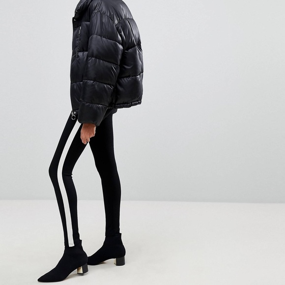 LOFT Black White Side Stripe Skinny Leg Jegging Pants - Picture 2 of 10